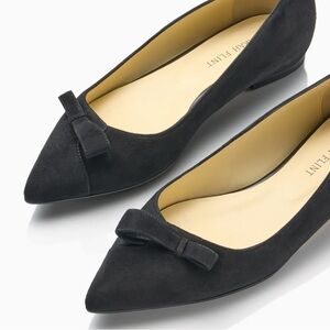Sarah Flint Black Suede Loafers with Bow